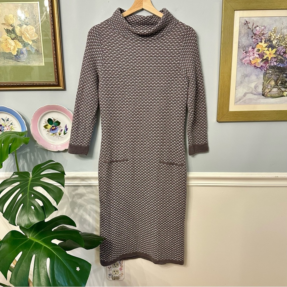 Boden Wool Blend Midi Sweater Dress Size 6 Long Office Cozy Mod Winter Holiday - Picture 2 of 10